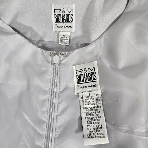 R & M RICHARDS Mother of The Bride Officecore Gray SET-2 Dress/Jacket Size 18. - Picture 10 of 17